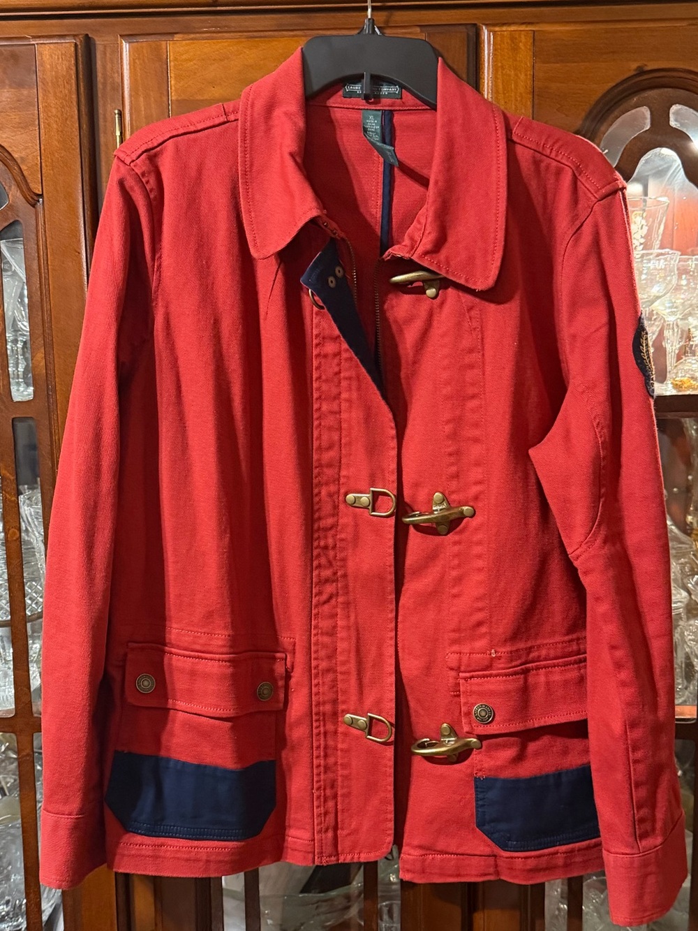 Ralph Lauren Red Women's Toggle & Zipper Front Jacket